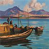 UNLOADING THE CATCH, DONEGAL by Donal McNaughton at Ross's Online Art Auctions