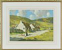 FEEDING CHICKENS, DONEGAL by Maurice Canning Wilks ARHA RUA at Ross's Online Art Auctions