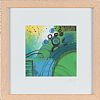 GREEN CIRCLE ABSTRACT by Fiona Turley at Ross's Online Art Auctions
