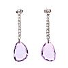 STERLING SILVER AMETHYST & CUBIC ZIRCONIA EARRINGS at Ross's Online Art Auctions