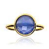 GOLD PLATED CHALCEDONY RING at Ross's Online Art Auctions