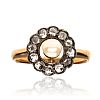EDWARDIAN 18CT GOLD PEARL & DIAMOND RING at Ross's Online Art Auctions