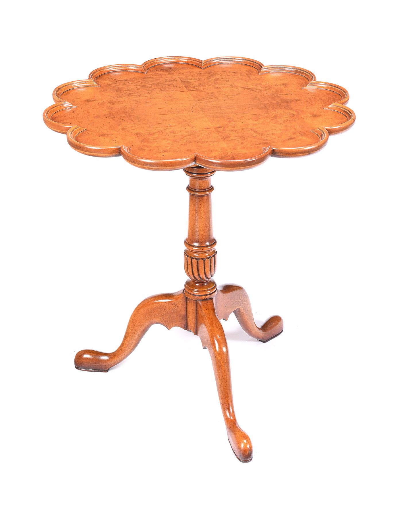 SHAPED TOP WALNUT LAMP TABLE at Ross's Online Art Auctions
