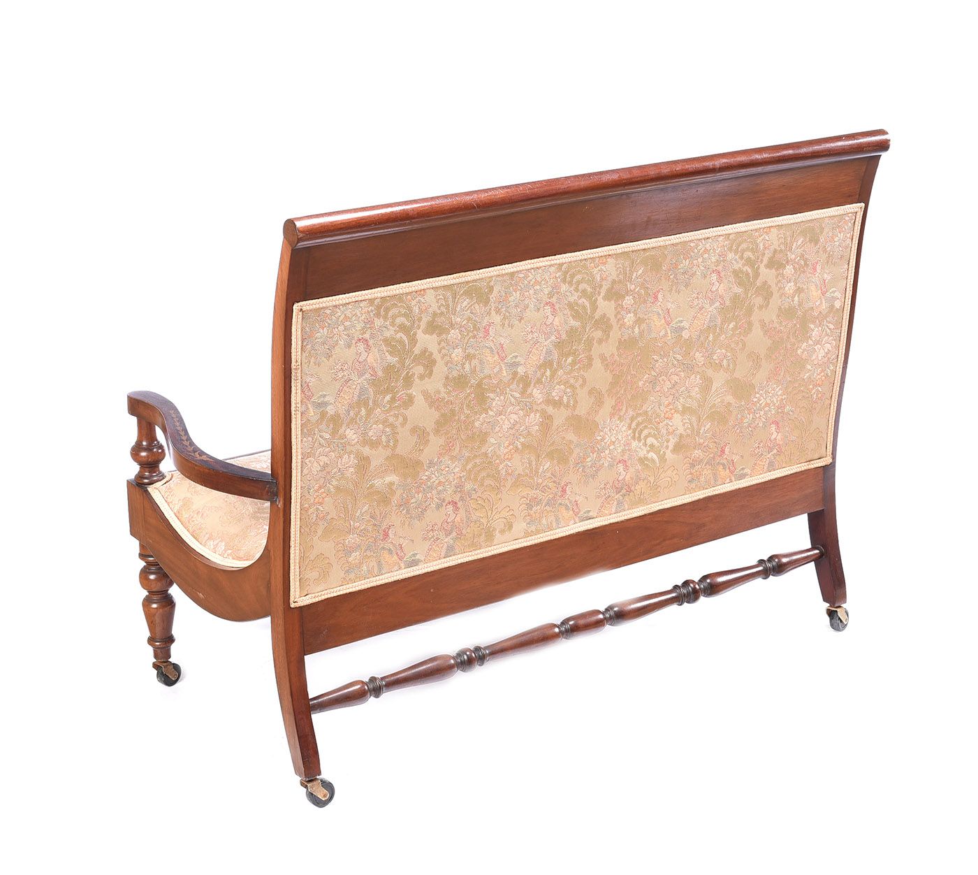 VICTORIAN INLAID MAHOGANY SETTEE at Ross's Online Art Auctions