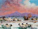 SHEEP IN WINTER NEAR THE MOURNES by William Cunningham at Ross's Online Art Auctions