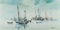 SPANISH FISHING BOATS by Jorge Aguilar at Ross's Online Art Auctions