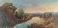 RIVER REFLECTIONS, SUMMER EVENING by William Cunningham at Ross's Online Art Auctions