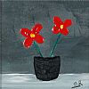 STILL LIFE - RED FLOWERS IN A VASE by Olivia Rose at Ross's Online Art Auctions