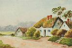 THATCHED COTTAGE by J. Muir at Ross's Online Art Auctions