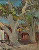 TREES IN THE VILLAGE SQUARE by Irish School at Ross's Online Art Auctions
