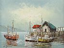 HARBOURED BOATS by W Jones at Ross's Online Art Auctions