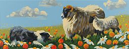 COLLIE & SHEEP by Ronald Keefer at Ross's Online Art Auctions