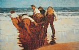 LAUNCHING THE CURRACH by Paul Henry RHA at Ross's Online Art Auctions