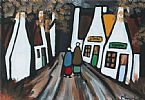 ROAD THROUGH THE VILLAGE by Mary Lou at Ross's Online Art Auctions