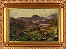 SHEEP GRAZING IN THE HIGHLANDS by A. Allen at Ross's Online Art Auctions