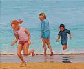 CHILDREN BY THE SEA by Norman J. Smyth RUA at Ross's Online Art Auctions