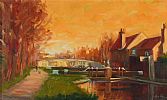 THE HUBBARD BRIDGE ON THE GRAND CANAL, DUBLIN by Norman Teeling at Ross's Online Art Auctions