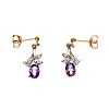9CT GOLD AMETHYST & DIAMOND EARRINGS at Ross's Online Art Auctions