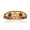18CT GOLD RUBY & DIAMOND GYPSY RING at Ross's Online Art Auctions