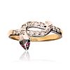 9CT GOLD RUBY & DIAMOND SNAKE RING at Ross's Online Art Auctions