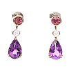 18CT GOLD AMETHYST, PINK TOPAZ & DIAMOND EARRINGS at Ross's Online Art Auctions