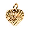9CT GOLD SEED PEARL HEART PENDANT at Ross's Online Art Auctions