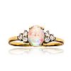 18CT GOLD OPAL & DIAMOND RING at Ross's Online Art Auctions