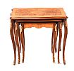FRENCH STYLE INLAID WALNUT NEST OF THREE TEA TABLES at Ross's Online Art Auctions