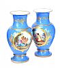 PAIR OF VICTORIAN HAND PAINTED VASES at Ross's Online Art Auctions