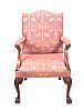 GAINSBOROUGH STYLE UPHOLSTERED MAHOGANY ARMCHAIR at Ross's Online Art Auctions