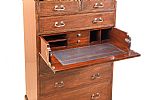 ANTIQUE MAHOGANY SHIPS CHEST at Ross's Online Art Auctions