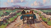 TURF CART IN THE GLENS by Donal McNaughton at Ross's Online Art Auctions