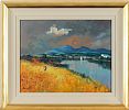 SUN SETTING BY THE RIVER by William Cunningham at Ross's Online Art Auctions