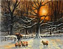 WINTER SHEEP by Liam Reilly at Ross's Online Art Auctions