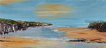DISTANT FAIRHEAD, NORTH ANTRIM COAST by Judith Law at Ross's Online Art Auctions