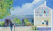 THE GLEBE GALLERY COURTYARD & ART GALLERY SECTION by Sean Lorinyenko at Ross's Online Art Auctions
