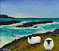 SHEEP ON THE DONEGAL COAST by Sean Loughrey at Ross's Online Art Auctions