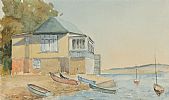 THE BOATHOUSE by Irish School at Ross's Online Art Auctions