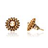 ANTIQUE GOLD PEARL STUD EARRINGS at Ross's Online Art Auctions