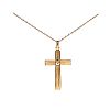 ROLLED GOLD PEARL CROSS PENDANT ON 9CT GOLD CHAIN at Ross's Online Art Auctions