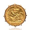 9CT GOLD MOUNTED SOVEREIGN RING at Ross's Online Art Auctions