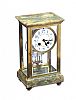 ANTIQUE ONYX & BRASS MANTLE CLOCK at Ross's Online Art Auctions