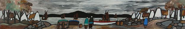 IRISH FISHING VILLAGE by Mary Lou at Ross's Online Art Auctions